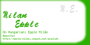 milan epple business card